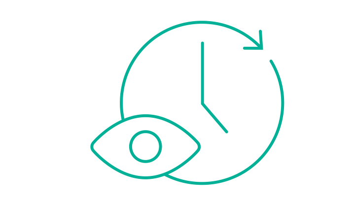 Auge vor einer Uhr, symbolisiert