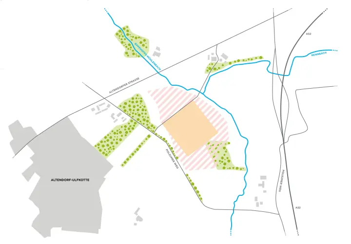 Lageplan für geplanten Konverter am Netzverknüpfungspunkt Polsum