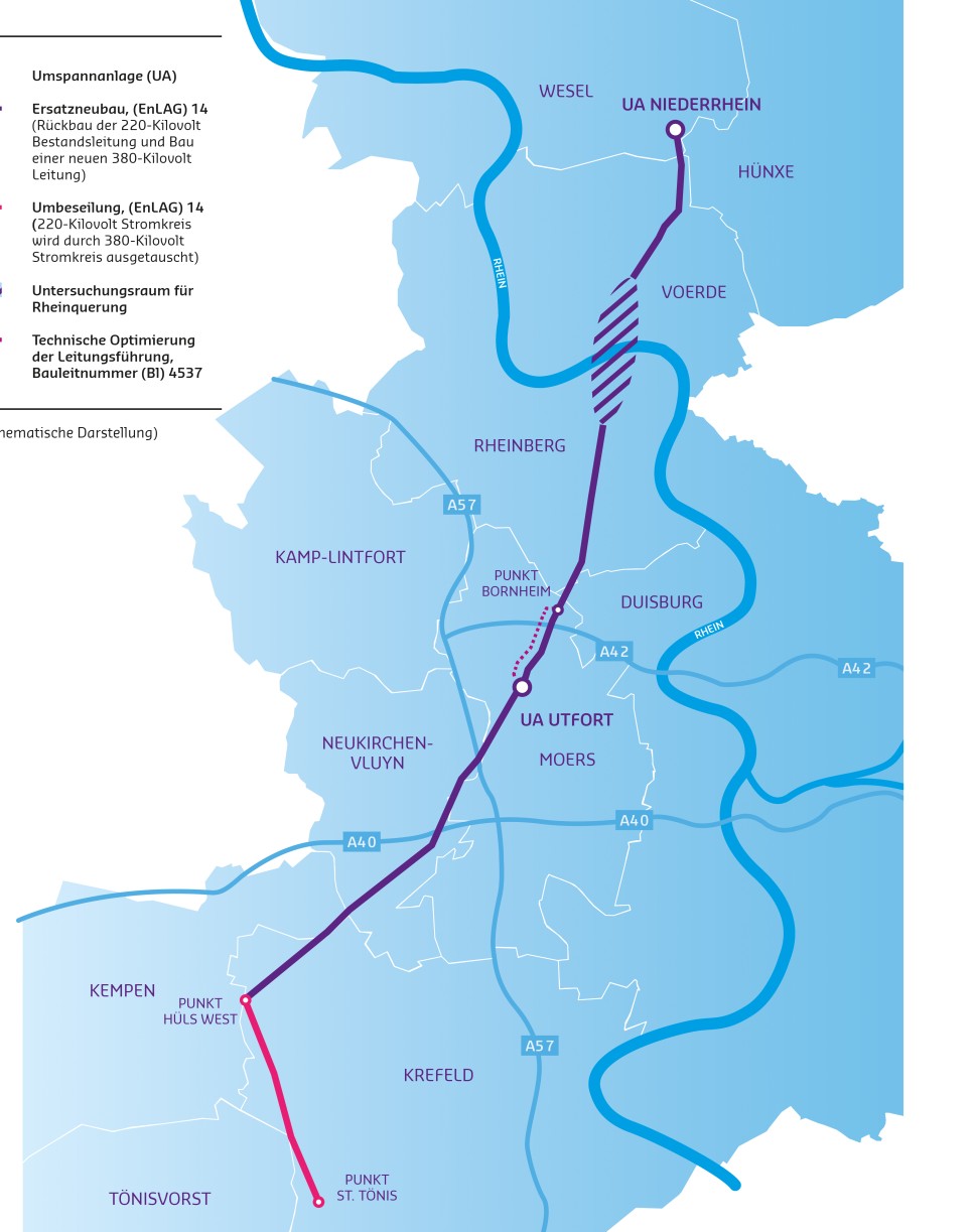 Grober Verlauf der Trasse.