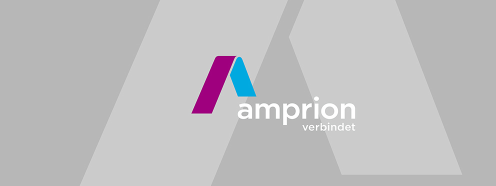 Amprion verbindet - graues A und grauer Hintergrund