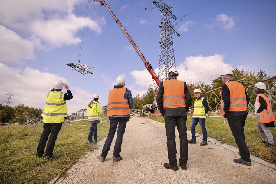 Baustellenbesuch Reutlingen - Herbertingen Delegation Umweltministerium Baden-Württemberg 2020