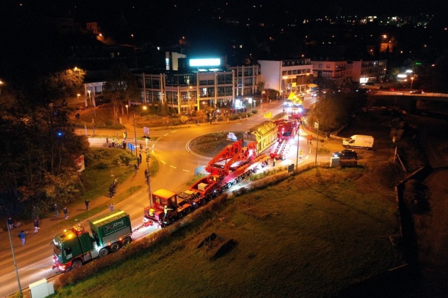 Trafotransport von der Umladestelle Gerolstein zur Umspannanalge Rommersheim 2020