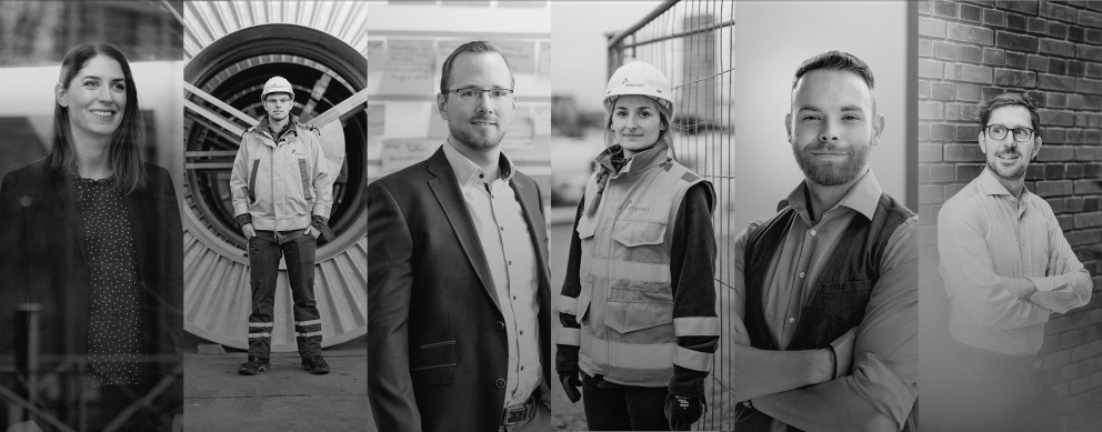 Das Hauptbild in schwarzweiß zeigt alle Portraitfotos der nachgenannten Menschen nebeneinander.