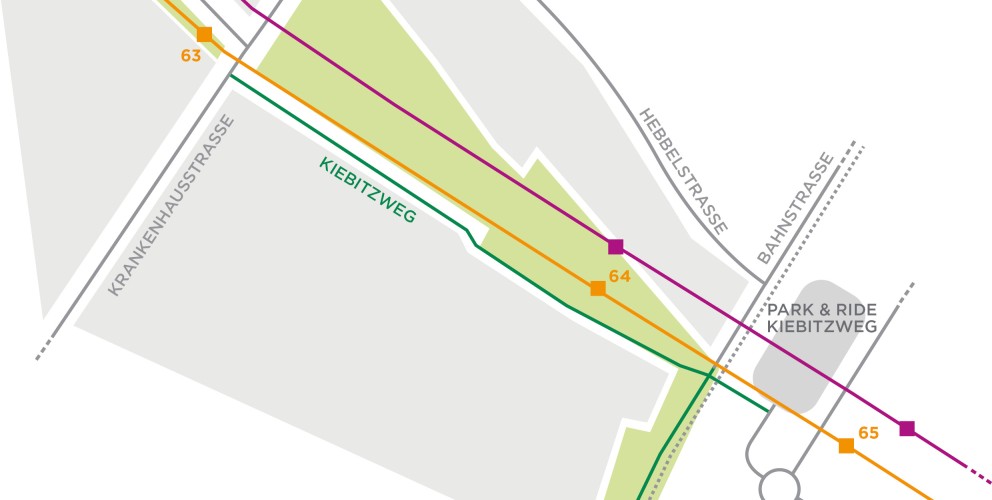 Stilisierte Landkarte des Bereichs Hürth.