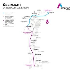 Das Bild zeigt eine Übersicht des Projekts Urberach - Weinheim. 